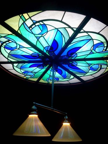 Stained Glass ceiling light contemporary stained glass ceiling with chandelier futurist stained glas