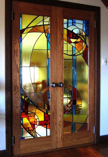 Stained Glass french doors Contemporary stained glass doors colorful stained glass doors custom