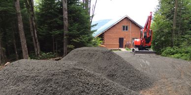 Driveway  install 1 1/2" crushed Gravel Base with ledge pack top or 3/4 Stone Base.
Excavation Services, Atkinson NH 