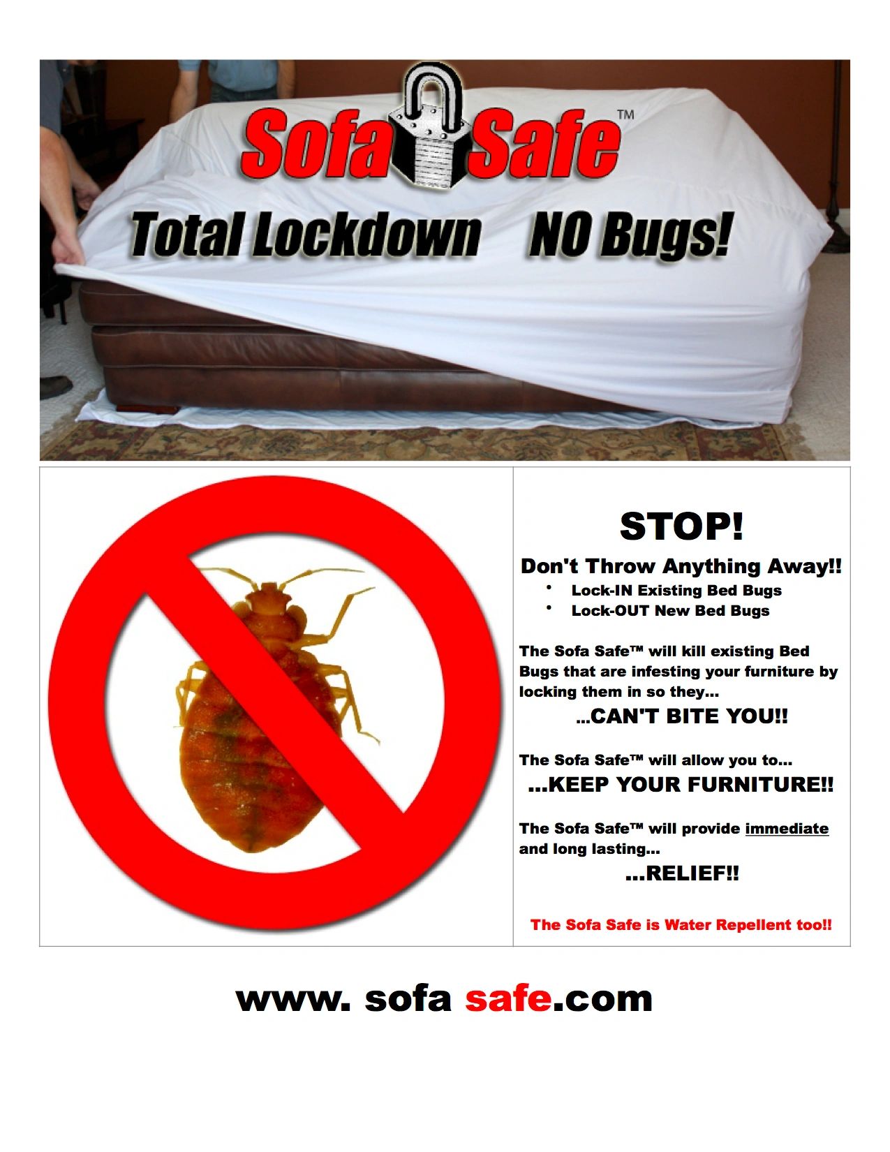 The Original Bedbug Couch encasement