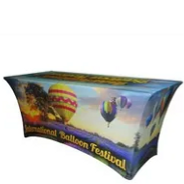 digitally printed tablecloths, tradeshow tablecloths, spandex tablecloth, printed tablecloth