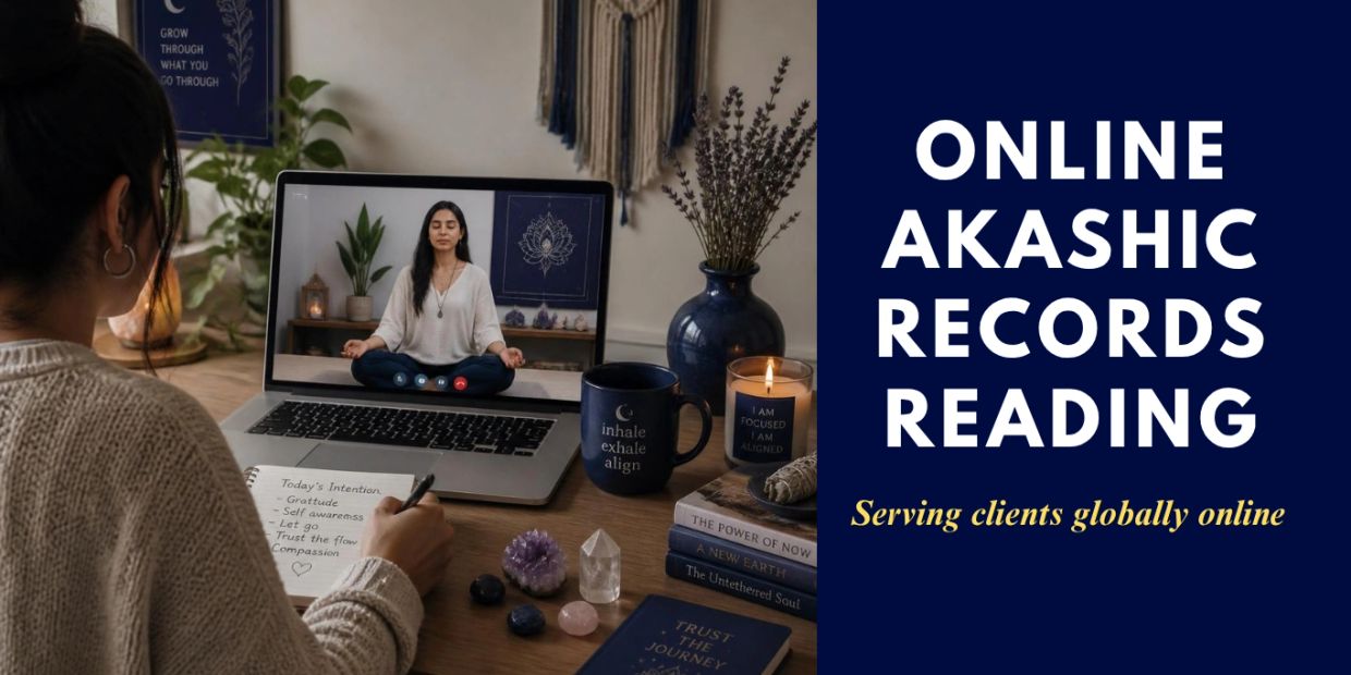 Online Akashic records reading session conducted over video call