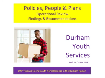 The cover of an evaluation done by CMCS of the services provided by Durham Youth Services 