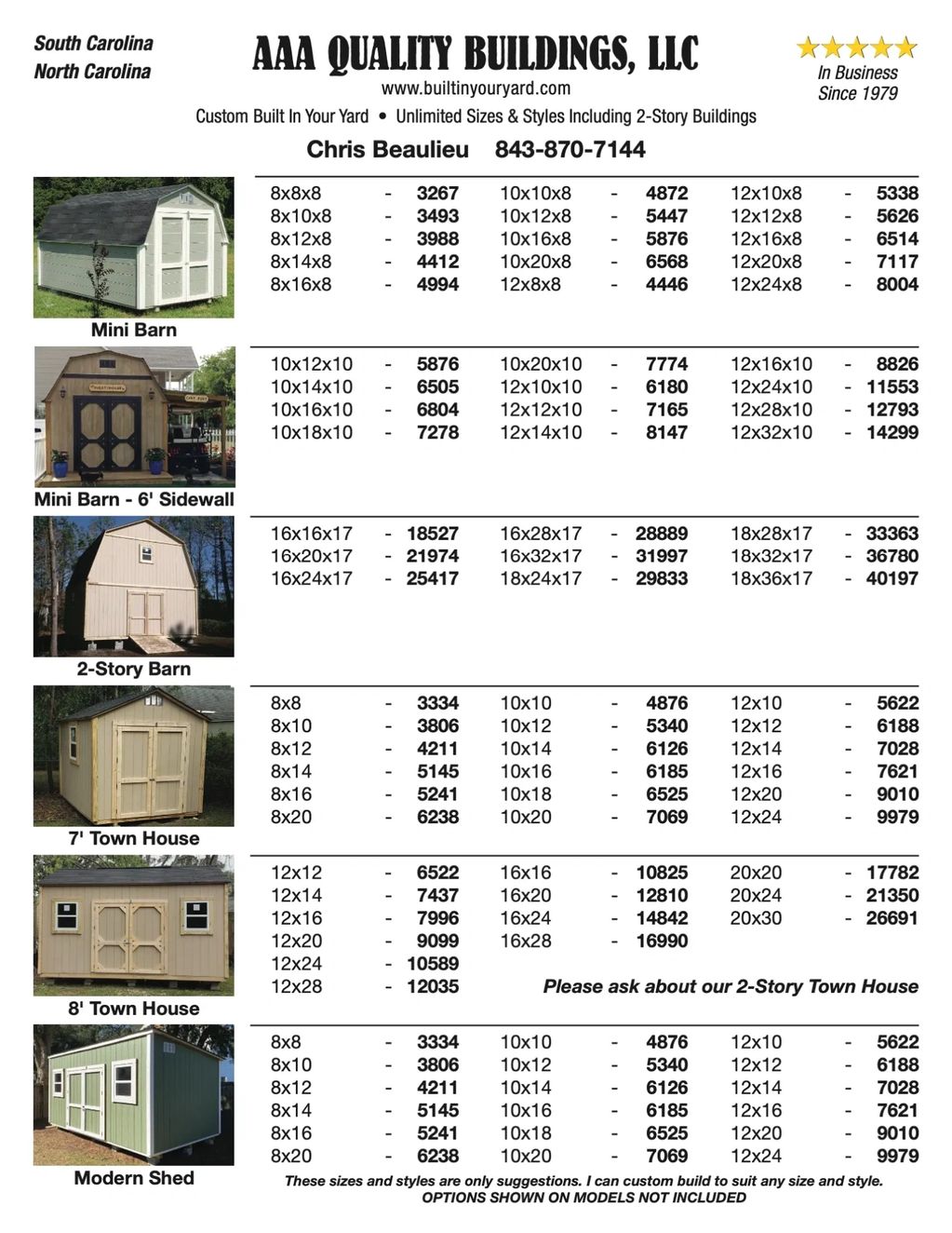 SHED PRICES