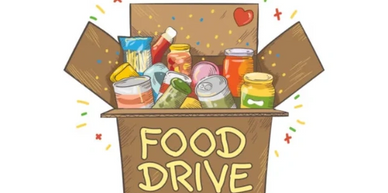 A box with food drive takes