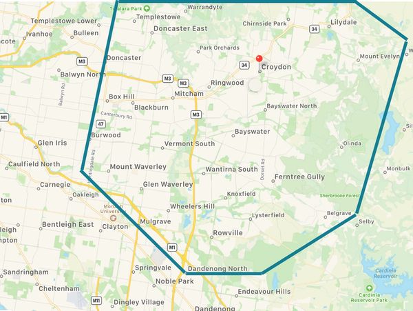 Croydon, ringwood, wantirna, ferntree gully, boxhill, malvern, blackburn, knox, lilydale, dandenong