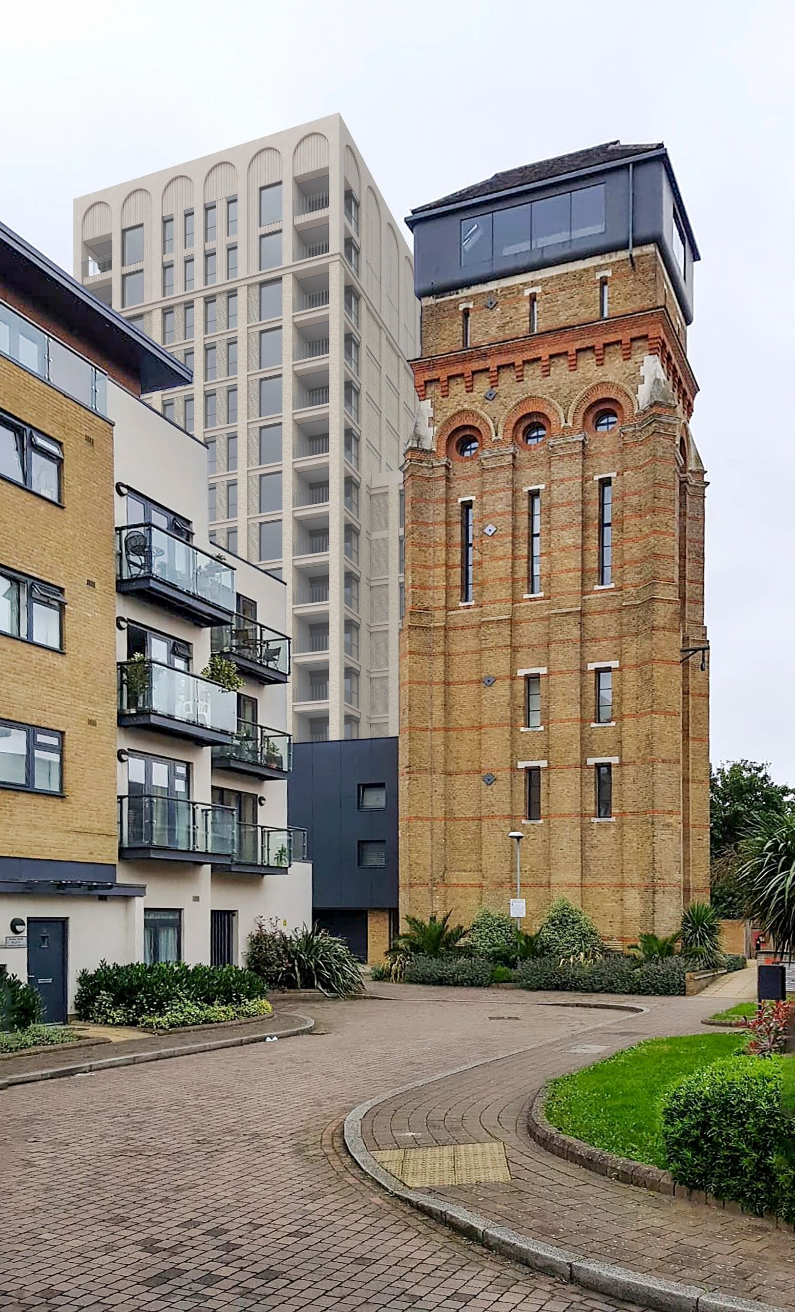View of 16 storey block from George Mathers Road (Image courtesy of Lifestory Group)