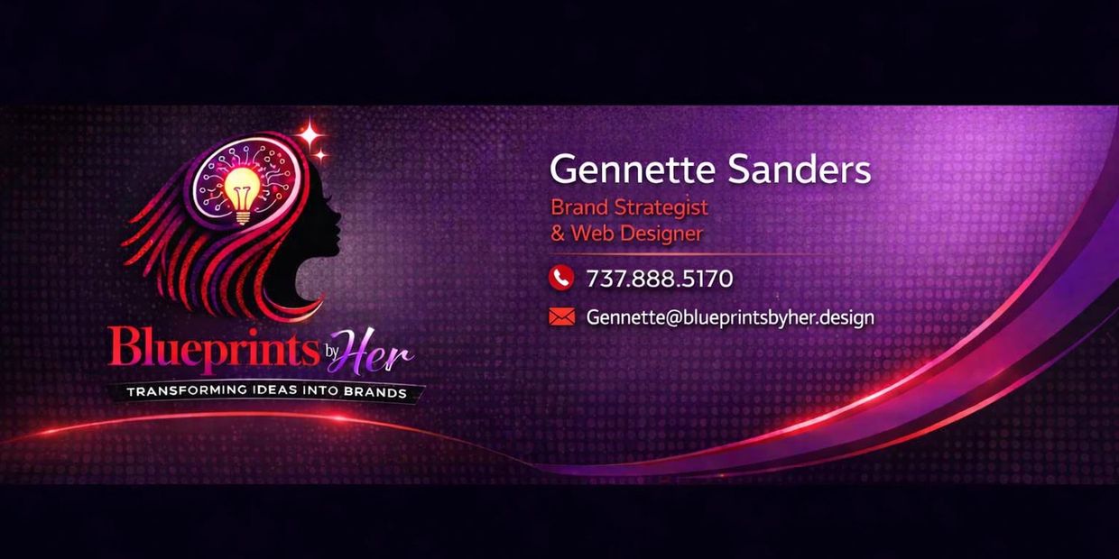 Business card for Gennette Sanders, brand strategist and web designer.