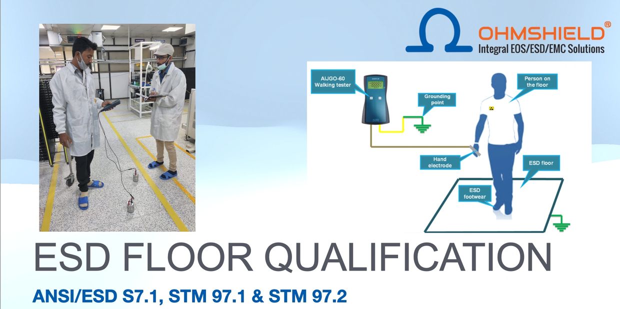 Esd Floor qualification with Resistance and Voltage measurement along with walking test ANSI/ESD.