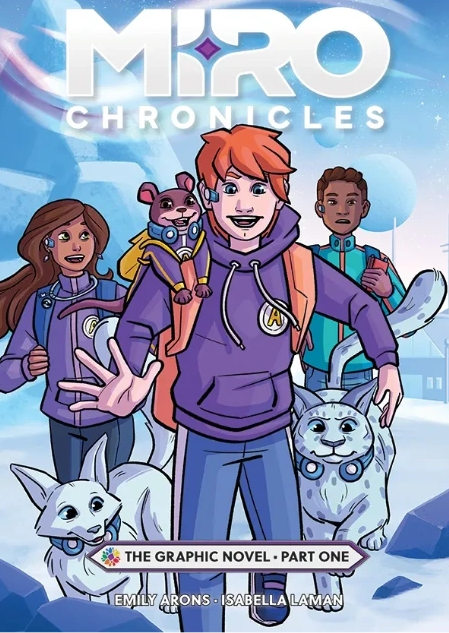 Miro Chronicles middle-grade science-fiction book cover featuring Jimmy Aster and his friends on Pla