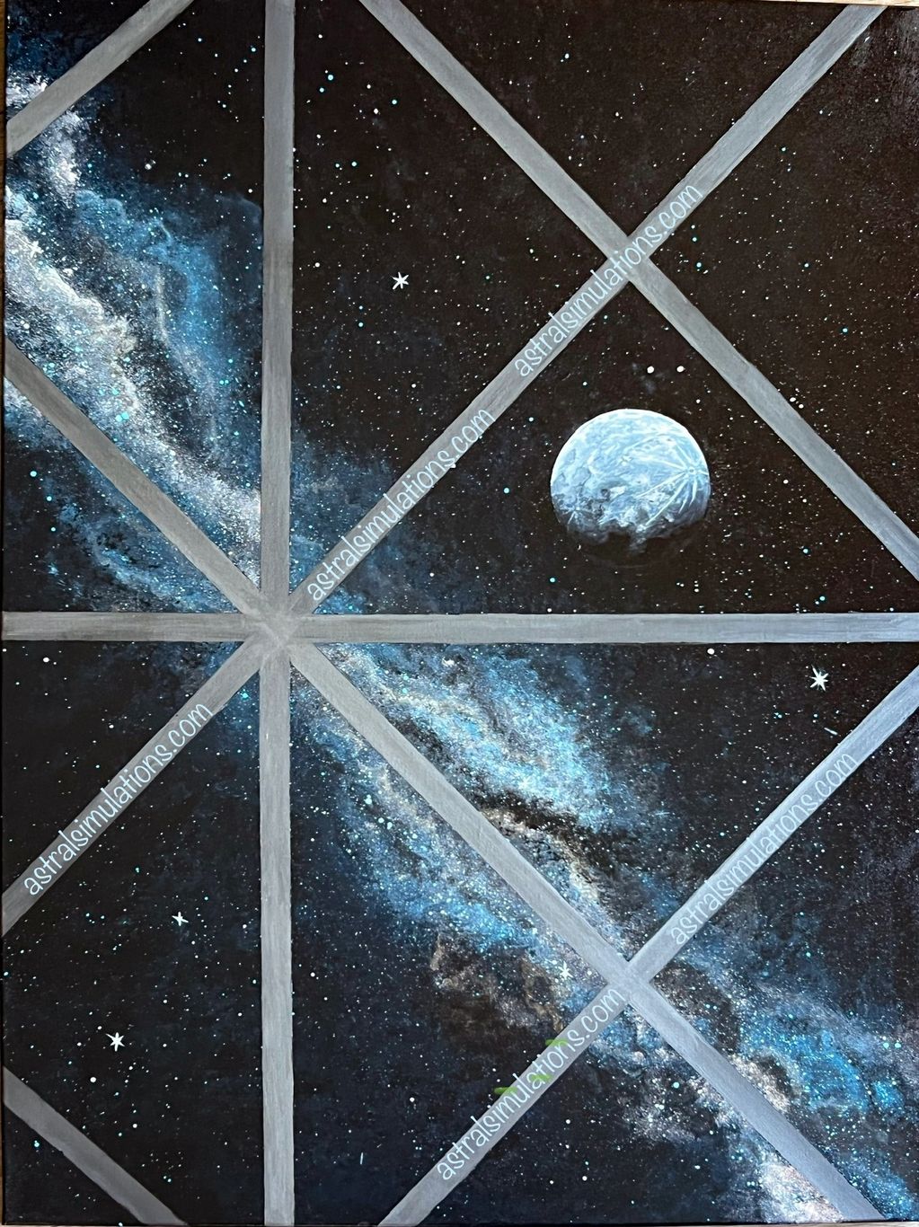 SpaceX Starship Painting To The Moon Spacescape Space Art Space Travel SciFi Art Acrylic Oil Modern