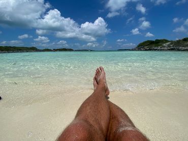 Waiting on clients in South West Allan's Cay, Exumas, Bahamas