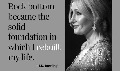 LeaderLab | Resilience | image of JK Rowling with quote about resilience