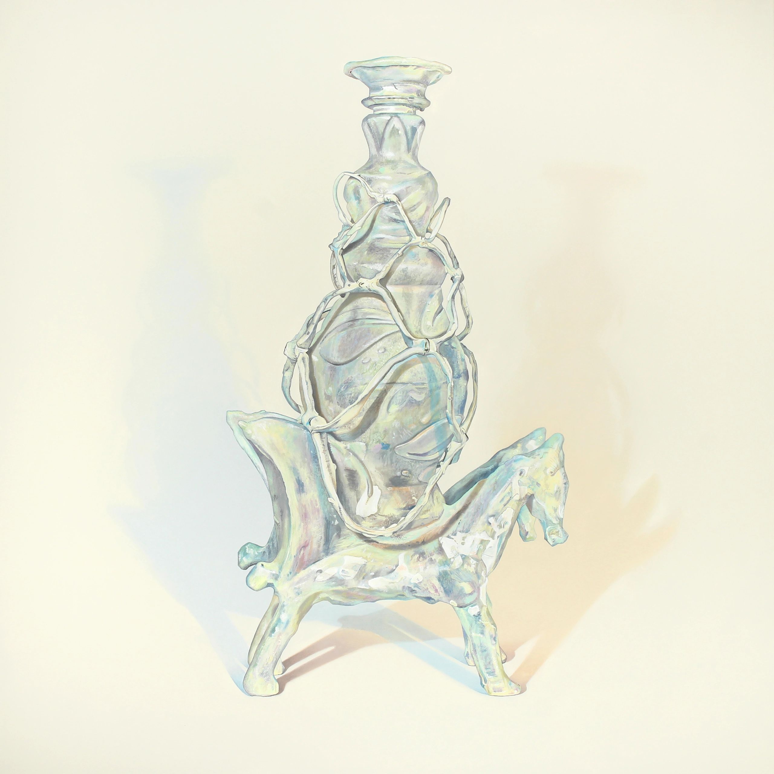 Two Heads are Better than One a painting of the sculpture Winged Animal with Tall Caged Cup by Shari