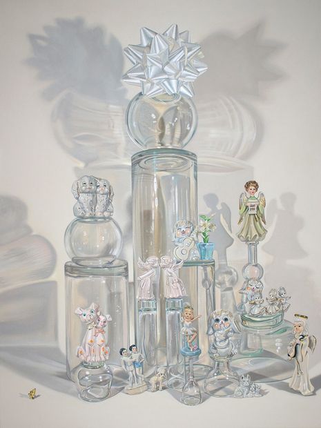 contemporary still life art nyc nancy margolis stealth peace provenzano painting figurines glassware
