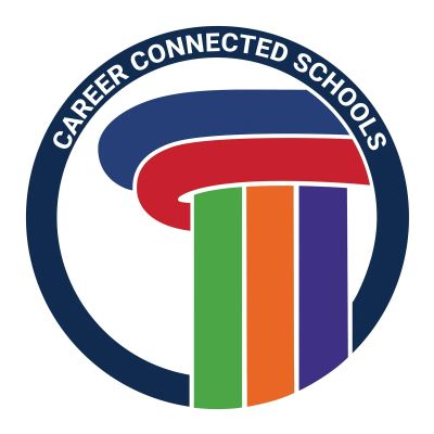 Logo of Career Connected Schools with pillars.