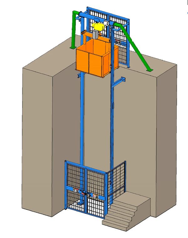 Material Lift Freight Lift Elevator concept drawing