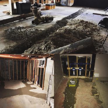 Cast iron drain back up repair and replacement