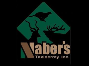 Logo of Naber's Taxidermy featuring animal silhouettes.
