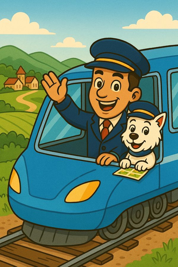 Geo Joe and his faithful dog "Traveler" riding a train across Europe searching for adventure!