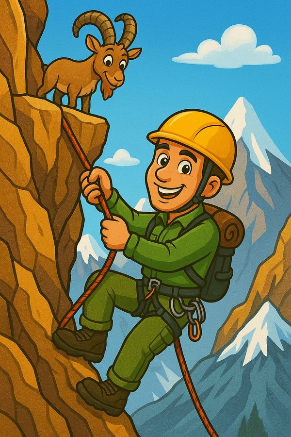 Geo Joe climbing mountains in search of his next adventure!
