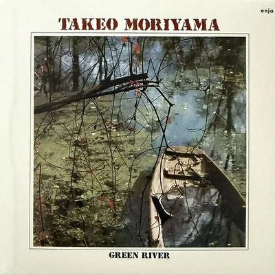 A serene river scene with a partially submerged boat and overhanging branches.