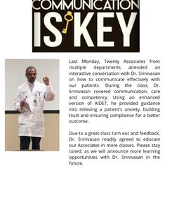 Interactive session at the Medical Center Santa Rosa Hospital, San Antonio, Nov 2019