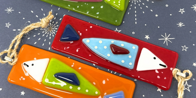 Colorful fish ornaments named "Sardine Sally"