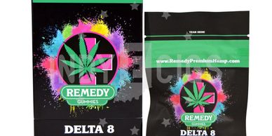 Remedy brand Delta-8 Gummies product packaging.