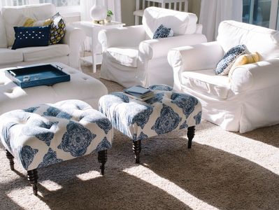 Living room furniture arranged nicely