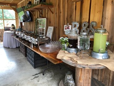 Sample wedding full line buffet catering.