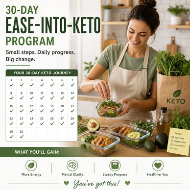 30-day ease-into-keto program promoting small, daily progress.