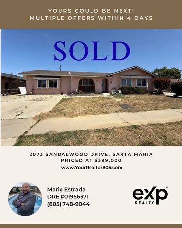 2073 Sandalwood Drive, Santa Maria. Sold Mario Estrada