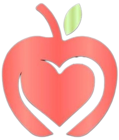 Red apple with a heart-shaped core design.