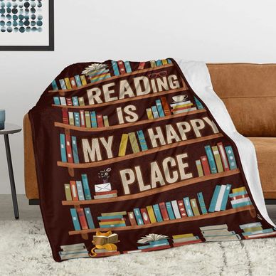 Reading is my happy place blanket. THe perfect blanket for an author, writer, reader, or editor. 