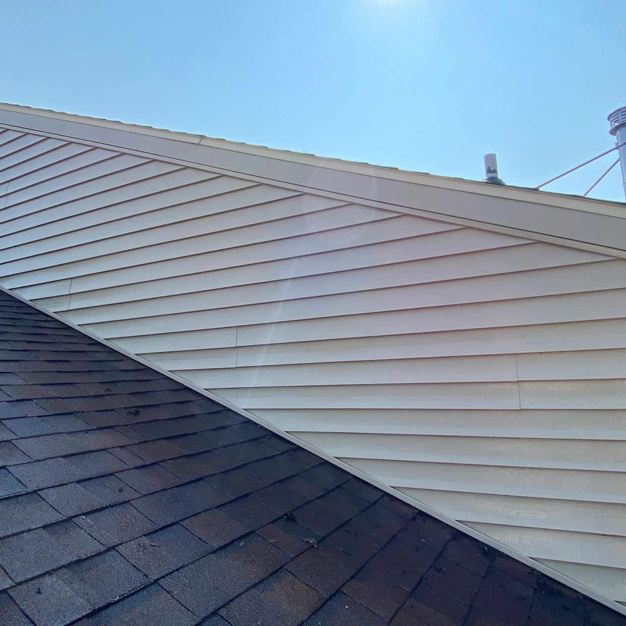 Roof cleaning and siding cleaning.