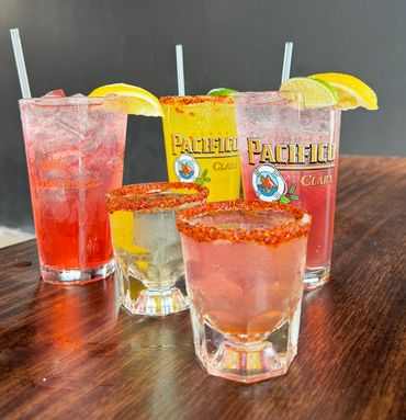 Various refreshing drinks - cocktails, shots