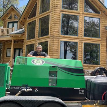 log home restoration service near me deep creek lake md blasting near me staining log home cabin md