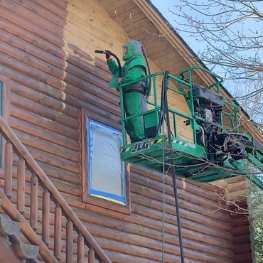 log home restoration service near me deep creek lake md blasting near me staining log home cabin md