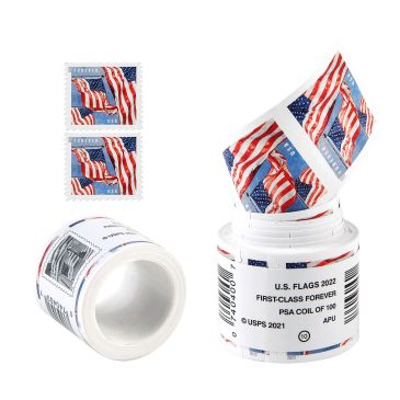 Roll of U.S. flag postage stamps