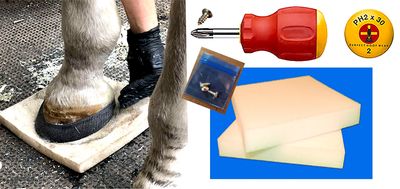 Hoof cast impression pad. hoof wear, hoof cast anchors, casting tape, perfect hoof wear, hoof wrap