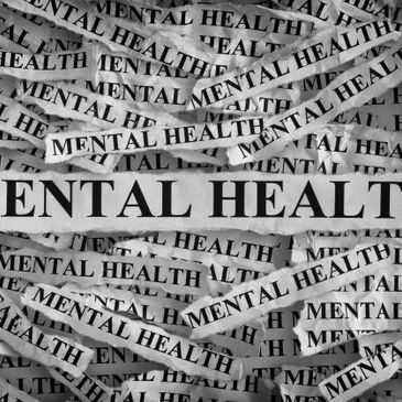 <p>clippings of the word mental health</p>