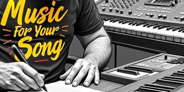Person writing music near synthesizers.