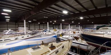 Boat's in indoor heated storage