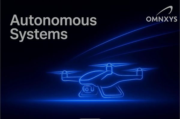 Blue outline of a quadcopter drone