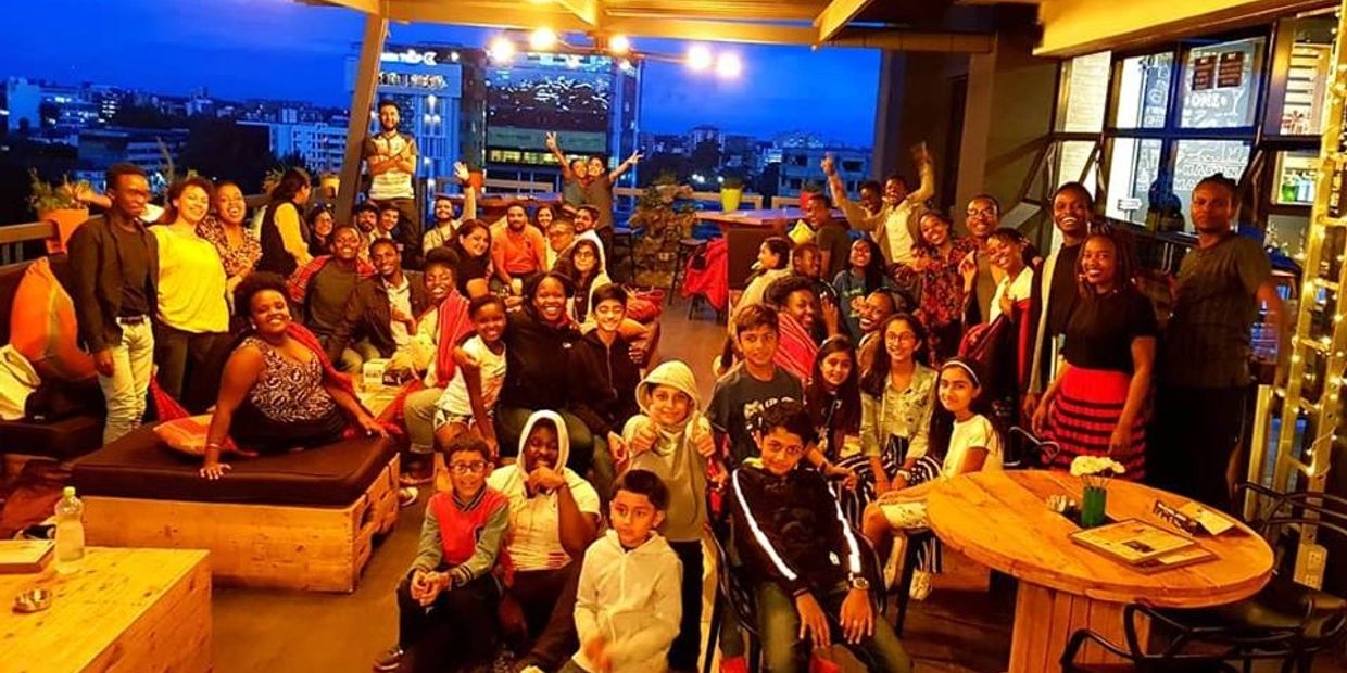 The cast and crew of CINDERELLA at an after party at Bao Box cafe