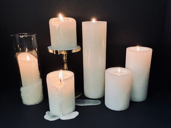 Melted Wholesale pillar candles