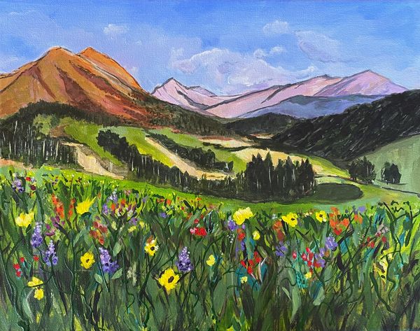 Crested Butte, Colorado, acrylic on wrapped canvas, 12 x 15" framed
