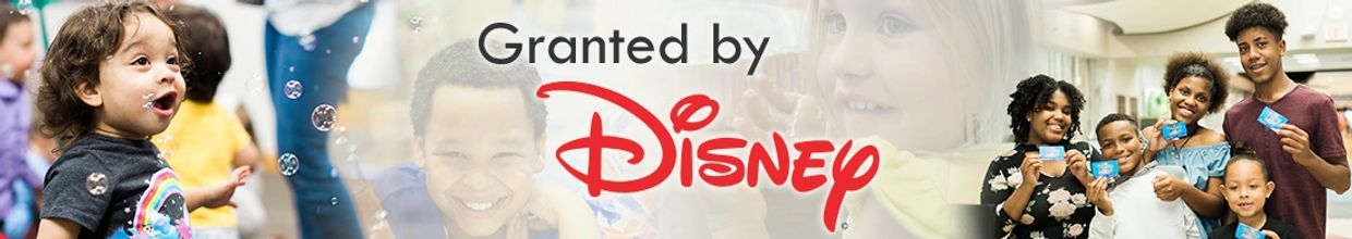 Children smiling and playing, with 'Granted by Disney' text overlay.