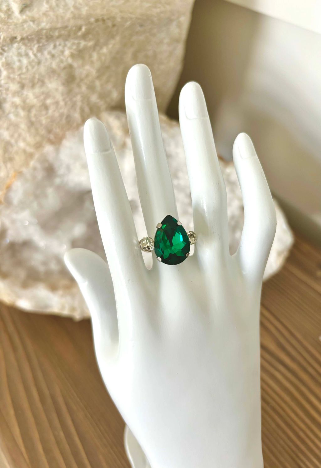 Competition bikini jewelry ring green , stage jewelry, pageant jewelry